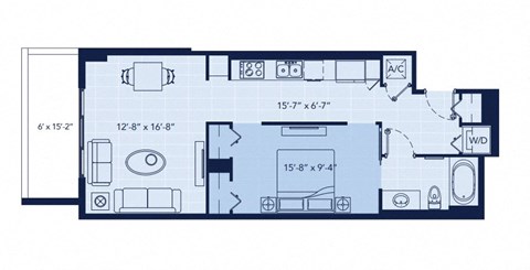 a floor plan of a small apartment at Regatta at New River, Florida